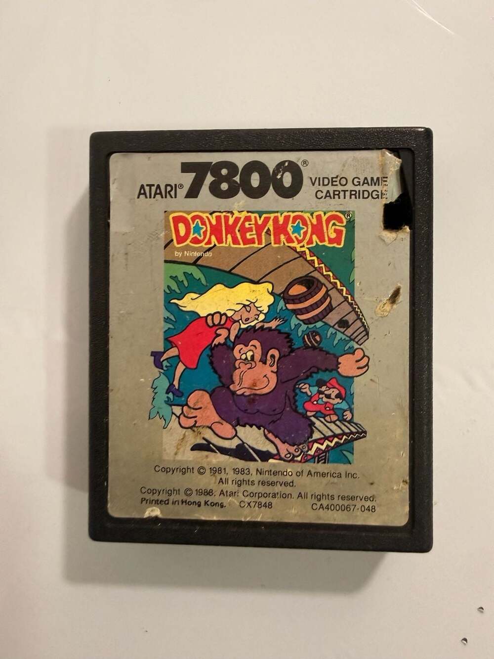 Atari 7800 Donkey Kong Video Game Cartridge